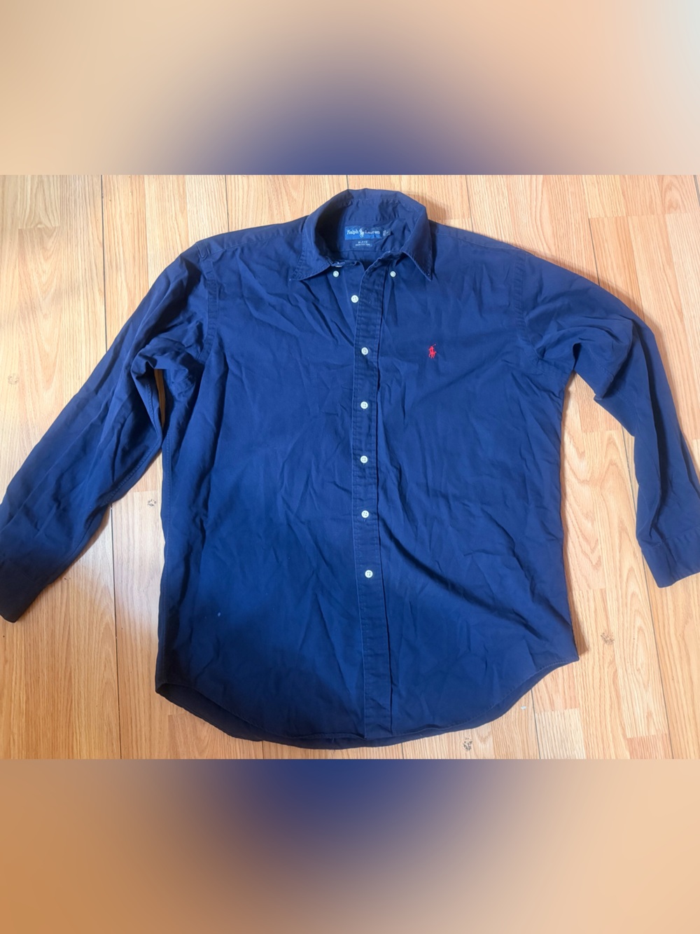Polo Ralph Lauren Button Down Shirt Mens Sz M Navy Blue Classic Fit Pony
